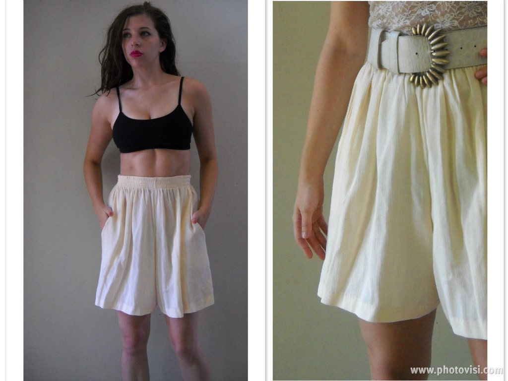 Vintage Semi Sheer Gauzy High Waisted Culottes - - - Made in USA