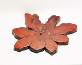 Wall Clock - Mid Century, Wood, Burl