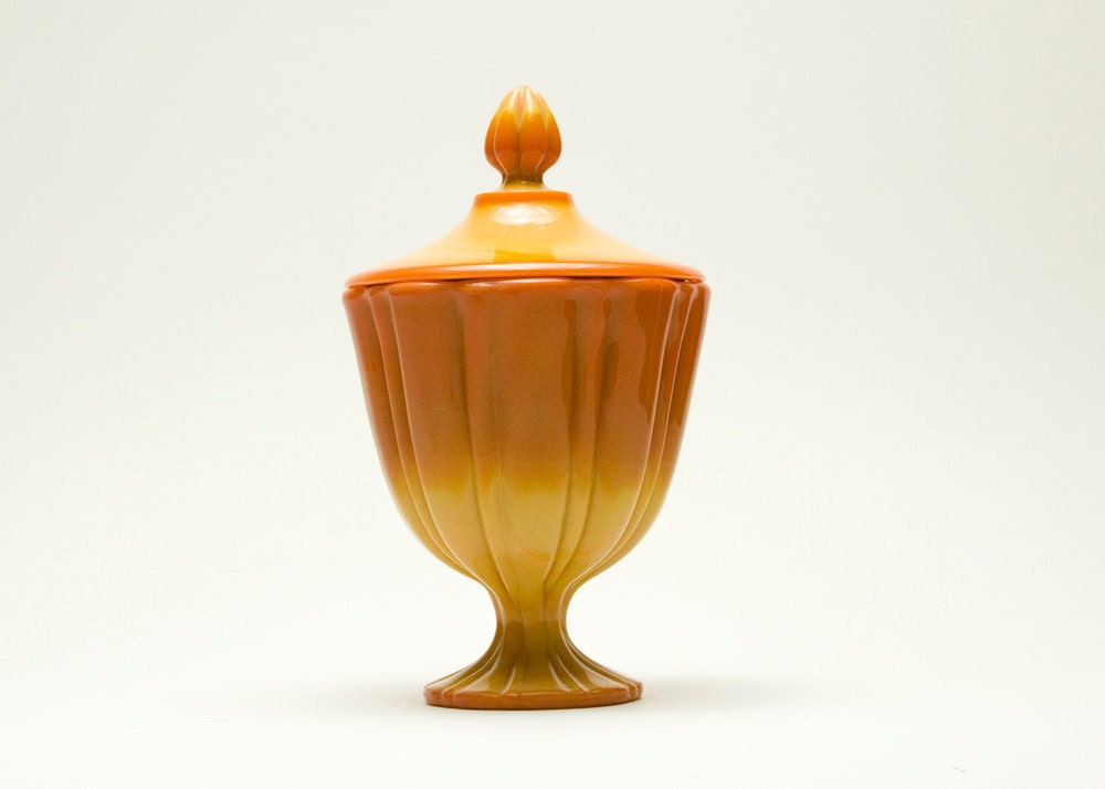 Covered Compote - Bittersweet, Simplicity, Orange, Mid Century