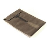 iPad case - Moss Waxed Canvas  and Black