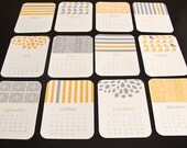 2013 Calendar - Printable wall or desk calendar - Modern Pattern Gray and yellow print calendar Il_170x135