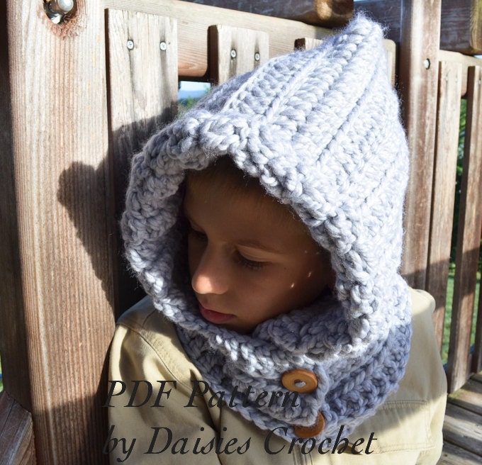 Crochet PATTERN Hooded wraper Toddler Kids Adult nackwarmer cowl scarf infinity. pdf(028)