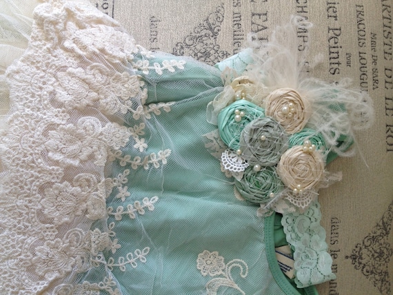 LOVE FOR MINT rosette headband clip tm