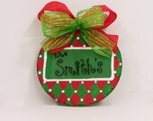 Christmas Ornament harlequin personalized monogram holiday tree decoration