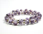 Hattie Carnegie lilac givre art glass necklace and earrings.  Beautiful, designer vintage.