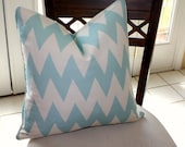 Cornflower Blue Chevron Pillow Cover, Decorative Pillow Cover, Accent Pillow, Throw Pillow, toss pillow