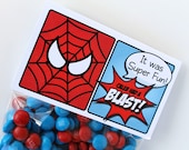 Superhero Collection (Spiderman). Favor Tags (5" fold over). DIY Printable Design. Pinkadot Shop