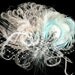 Bridal Feather Fascinator,  Crystal Brooch, Fascinator, Feather Fascinator, Bridal Headpiece, Bridal Veil, Tiffany Blue and Ivory