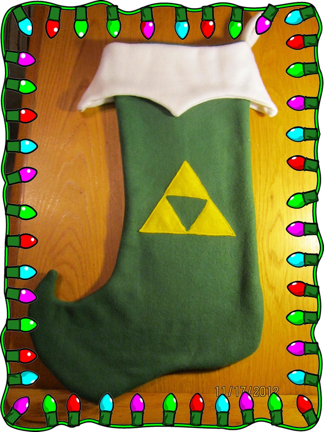 Legend of zelda triforce christmas stocking