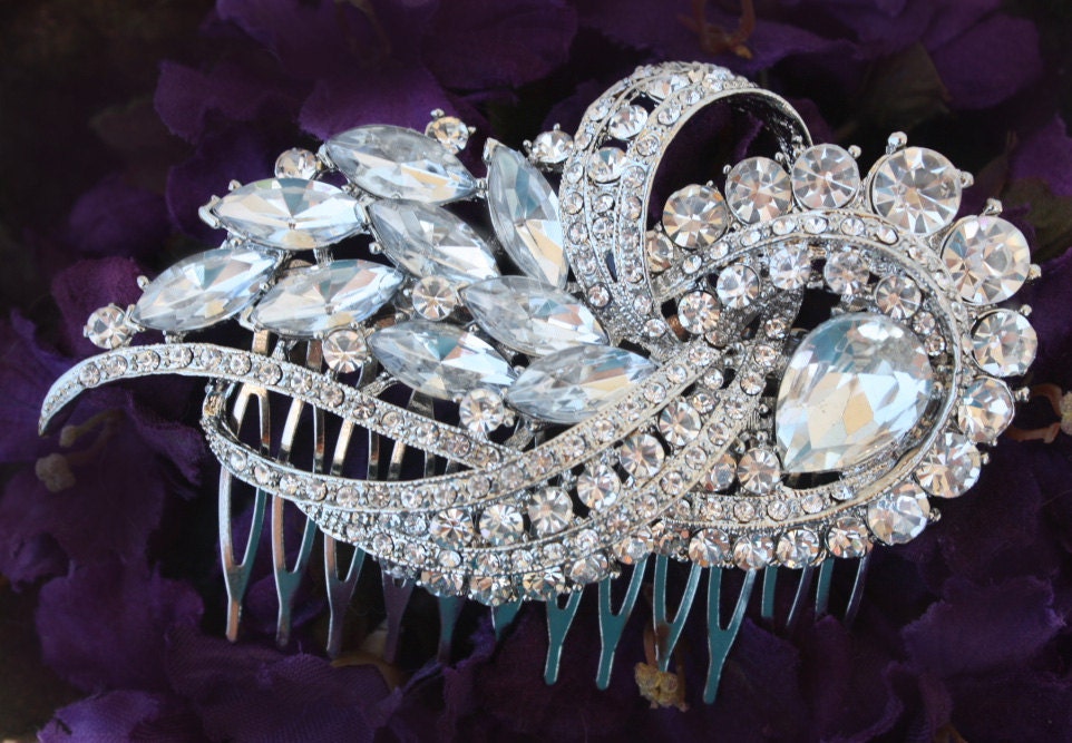 Bridal rhinestone hair comb,wedding hair accessories, wedding, bridal hair comb crystal, art deco hair comb, wedding hair comb