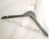 Grey Wedding Hanger - Painted Dark Gray or other Bridal Color