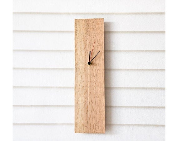 Modern Wall Clock Salvaged Wood Wooden Clock ELIAN