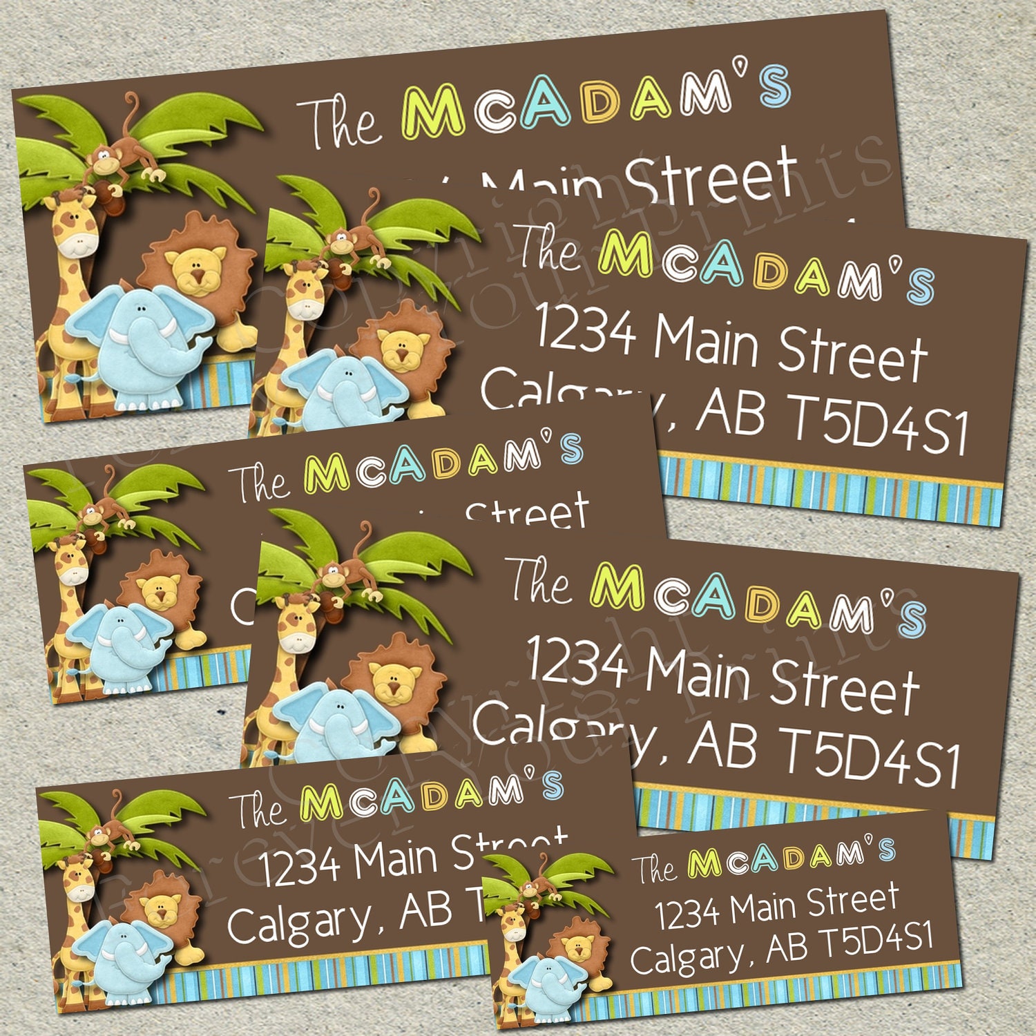 Jungle Return Address Label - DIY - Print Unlimited Copies Il_570xn