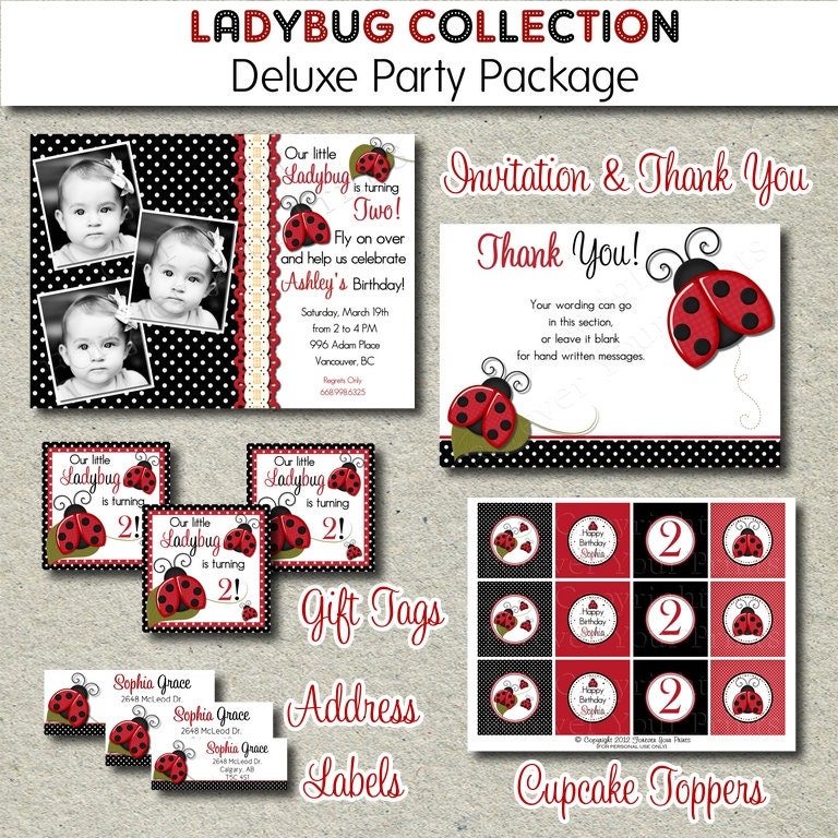 Ladybug Party Package - You Print - DELUXE PACKAGE Il_570xn
