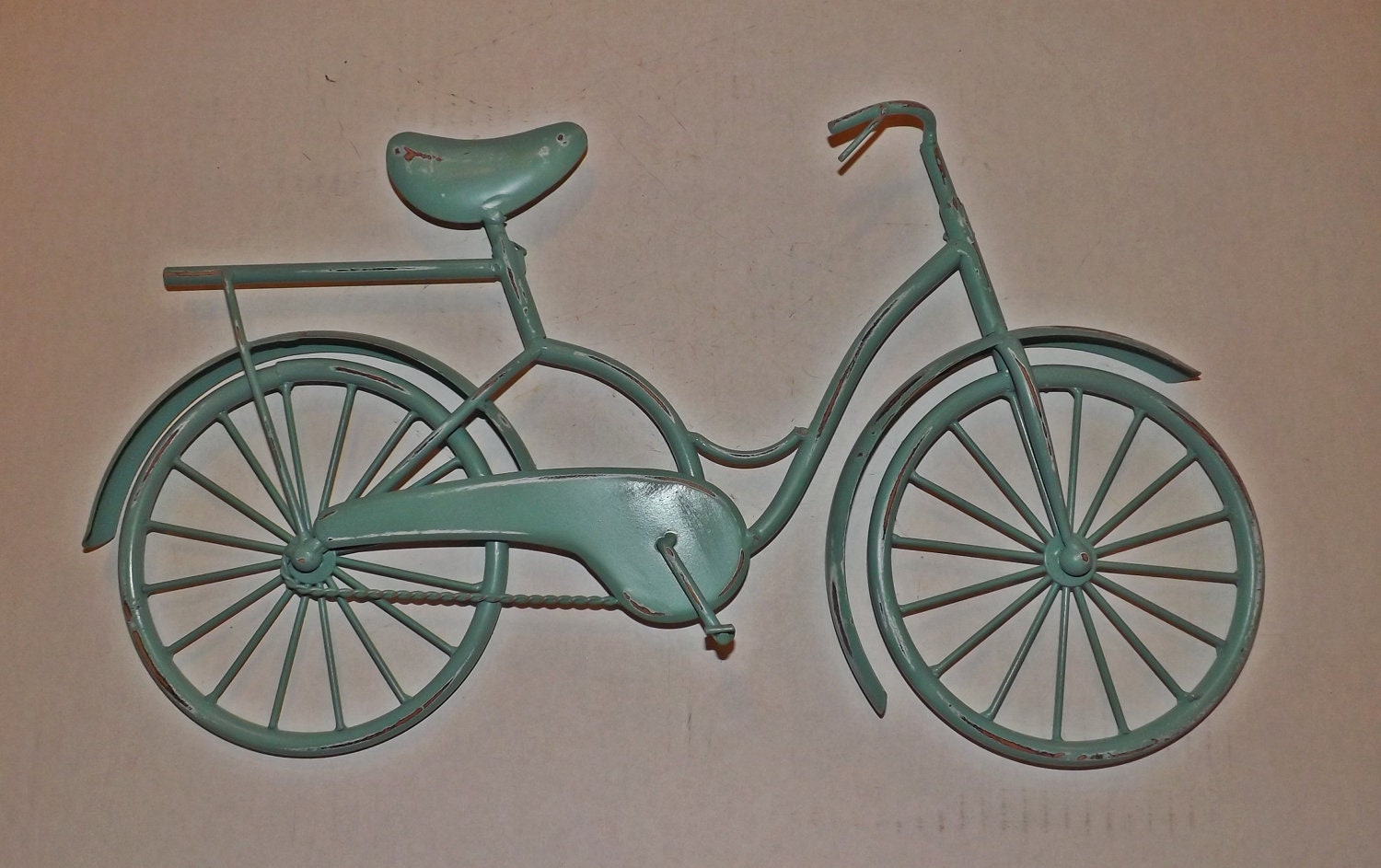 Bicycle Wall Art /  Wall Decor / Metal Bicycle / Metal Wall Decor / Shabby Chic Decor / Jade Green