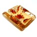 Double hole drilled square pyramide beads, painted glass vintage 10pcs