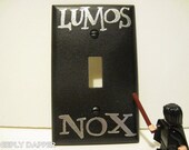 Lumos Nox Silver and Black Standard Light Switch Plate - DeeplyDapper Spells