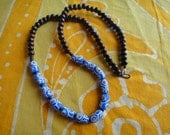 African Trade Beaded Necklace Prayer Bead Mala Rasta Mens Long Statement Hemp Tribal