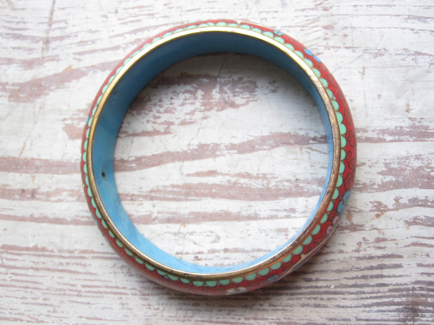 Vintage Red Cloisonne Bracelet