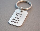 Dr Who Don't Blink Hand Stamped Keychain by The Copper Fox