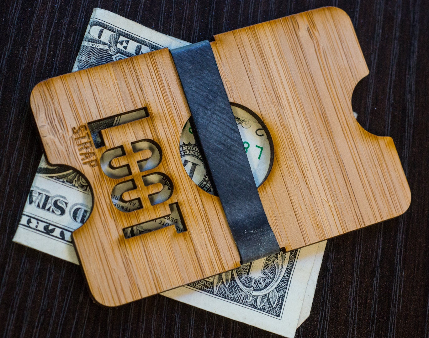 LootStrap, bamboo & recycled innertube wallet