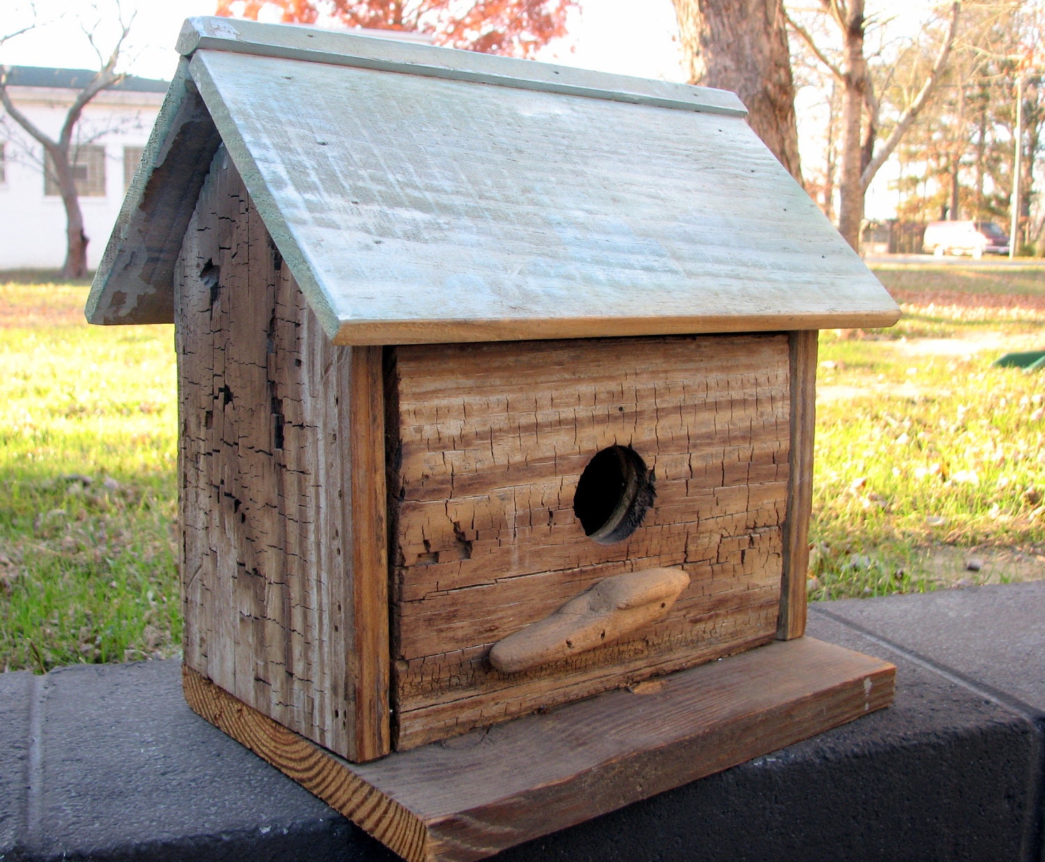 handmade birdhouse from reclaimed wood -- alabama folk art