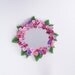 Half scale dollhouse fairy rose mirror in pink and lilac made from polymer clay ooak