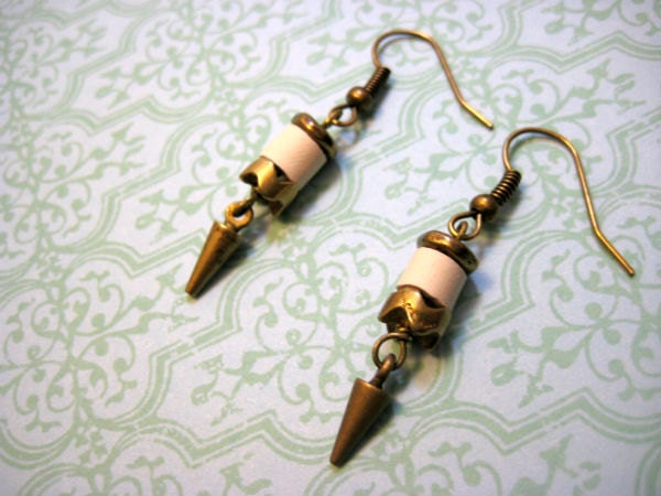brass bits earrings