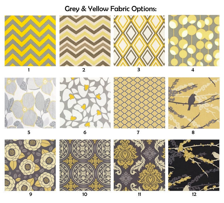 Card Holder Wallet Choose Your Fabric Gray and Yellow