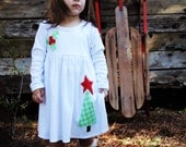 Christmas Dress- Tree with Star Applique Dress