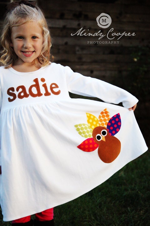 Toddler Thanksgiving Dress - Personalized Turkey Dress