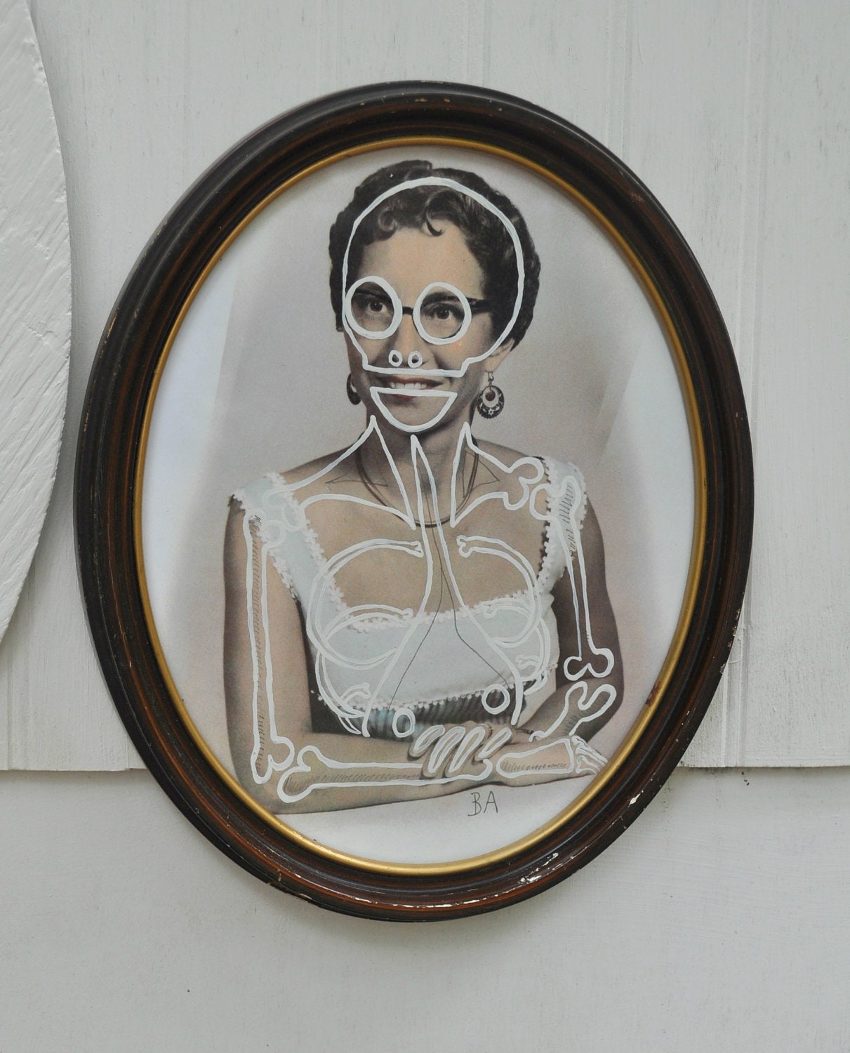 Intertwangleized Lady In Glasses Painting
