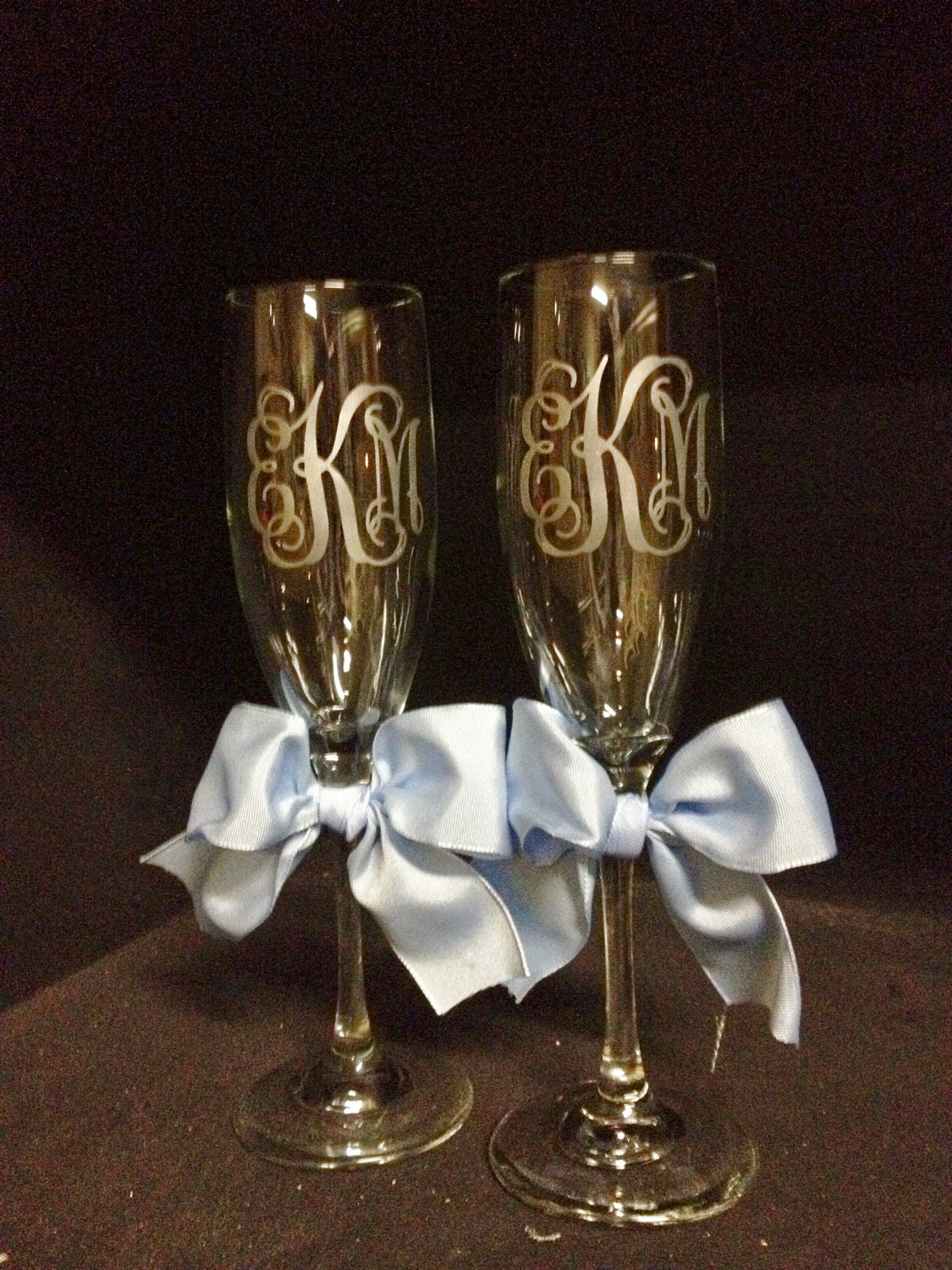 Personalized Wedding Champagne Flutes...Set of 2