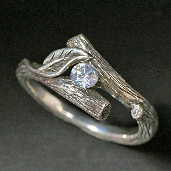 KIJANI 14k gold ring with WHITE SAPPHIRE, White gold, Yellow Gold, Rose gold