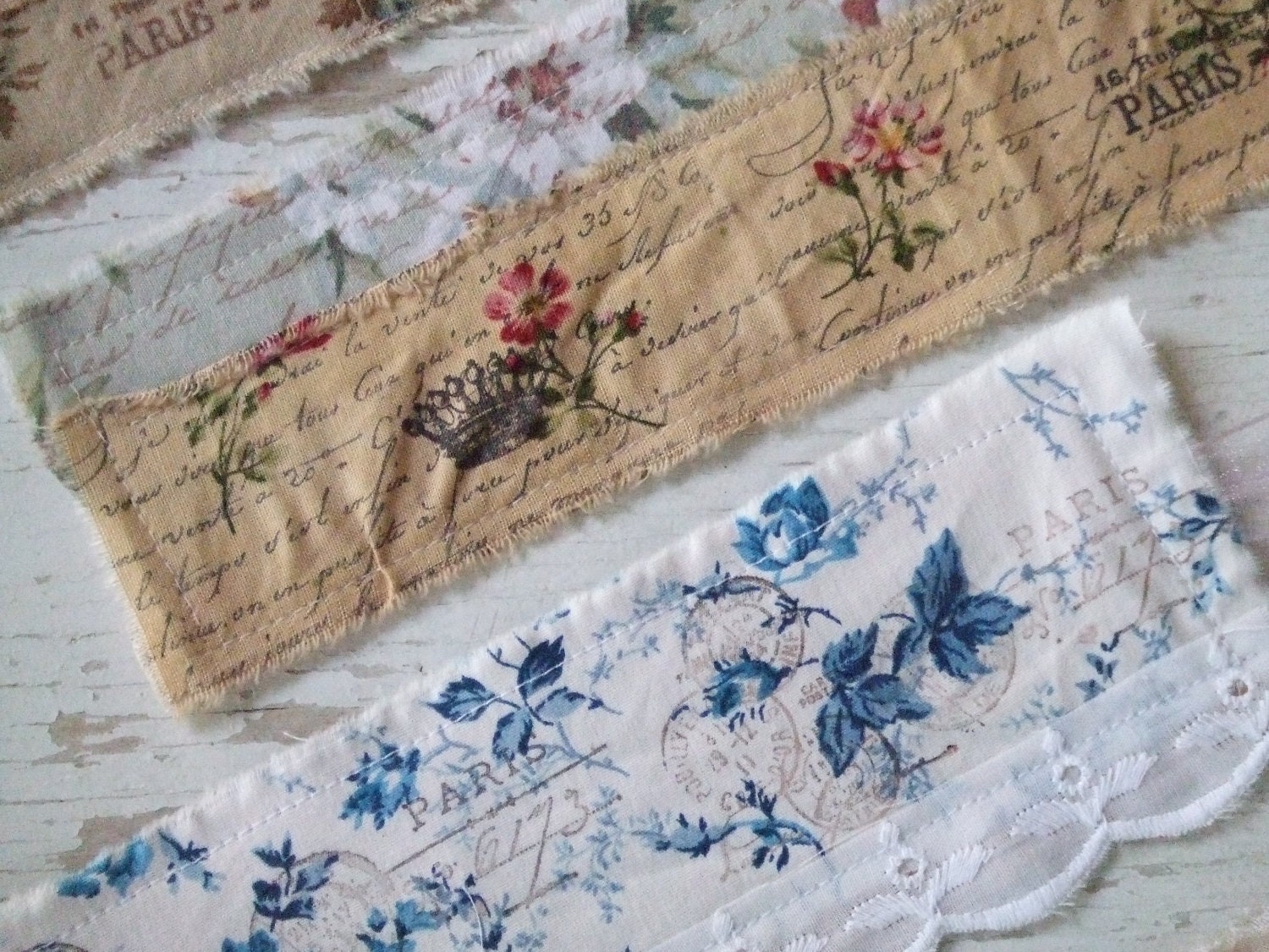 Shabby chic Bookmarks - Vintage bookmarks - fabric bookmarks - French bookmarks