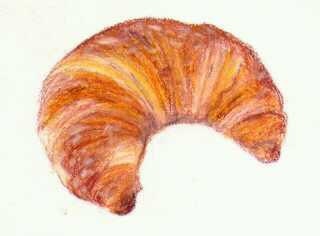 Pastry Art - Croissant ACEO Original Drawing