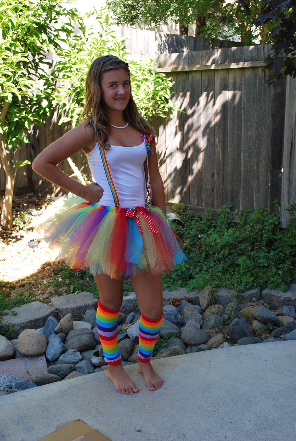 Custom Adult Rainbow Clown Tutu Halloween Costume