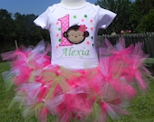 Mod Monkey Birthday - Monkey Petti Tutu Outfit - w/Child's Name