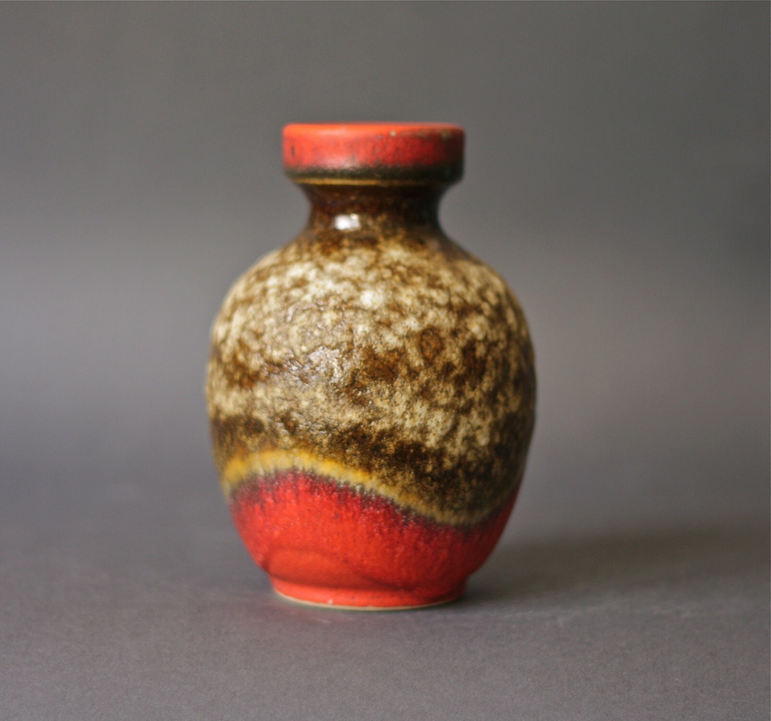West German Pottery Vase Fat Lava Vase by Dümler und Breiden