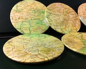 Balkans Vintage Map Coasters - The Balkans, Europe (Set of 6)