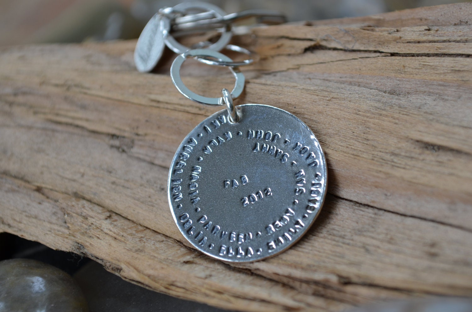 Key Chain Sterling Silver Disk -Personalized