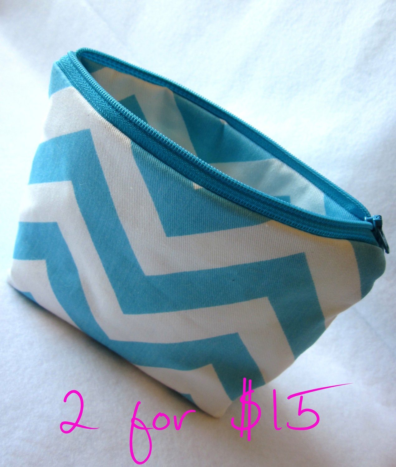 Chevron Zipper Pouch/Makeup Bag - Set of 2 Mothers Day Gift, Bridesmaid Gift
