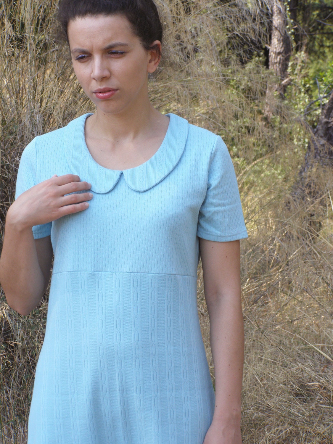 Preppy peter pan collar dress light blue alice