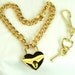BDSM Locked Chain Collar Gold Tone Heart Lock Choker Womens Choker Bdsm jewelry locking collar