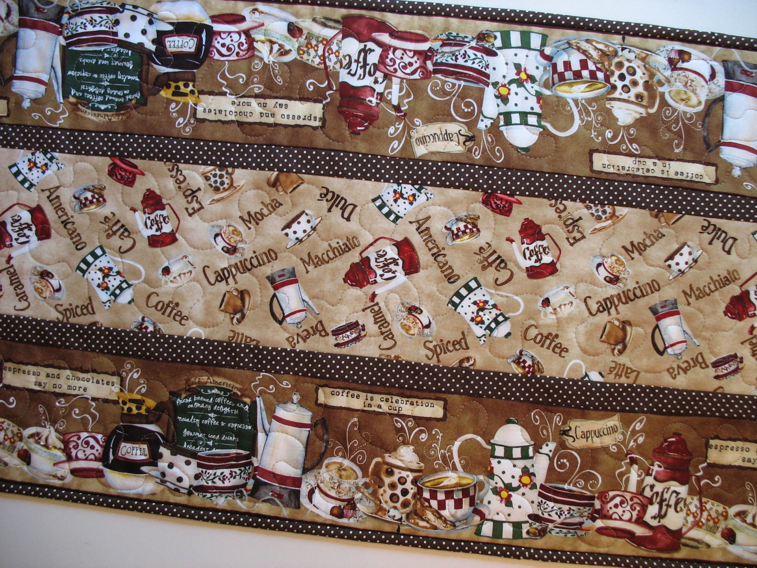 CoffeeTable Runner Quilted fabric from Wilmington Prints Cafe Americano Line