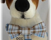 Dog Harness Fabric Bow Tie Pick fabric or Blue Plaid XXS - XS - Small Custom Handmade Step In Ergonomically Correct Adjusts Opposite Ends