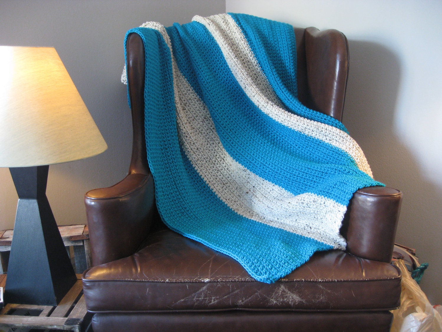 Ocean Blue Crochet Blanket