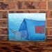 Children Decor, Whimsical Camping Original Painting for Kids, Rabbit Woodland Nursery Art
