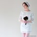 Miss 1960s---Short Lace Wedding Dress with Sleeves---vintage inspired