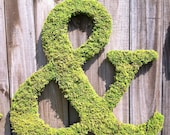Moss Covered Ampersand Wedding Sign Save the Date Wedding Picture Props Shabby Chic Rustic Sign Photo Prop Wood Sign  Ivory Crackle